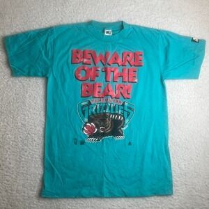 1994 Starter Vancouver Grizzlies men's blue tshirt single stitch USA M
